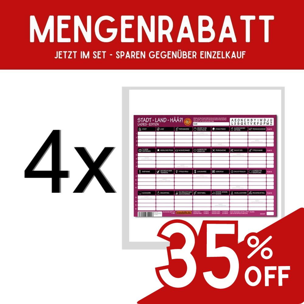 Stadt Land Hää?! Ladies Edition Spielblock mit 50 Blättern - Stadt Land Fluss für Frauen