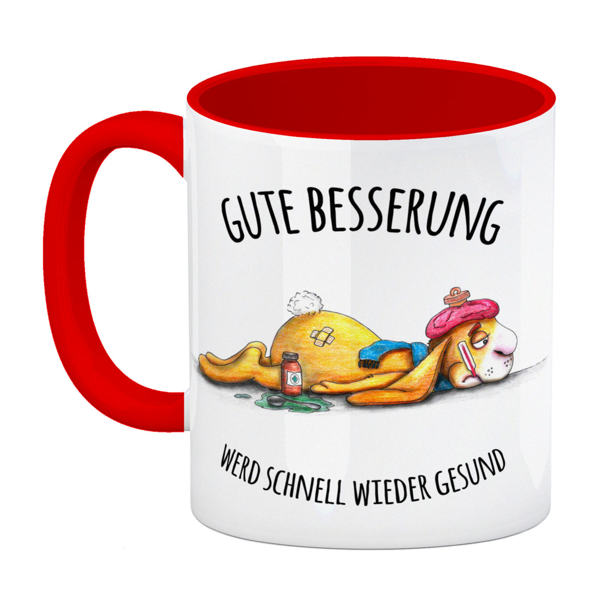 Gute Besserung, wird schnell wieder gesund Hase Kaffeebecher
