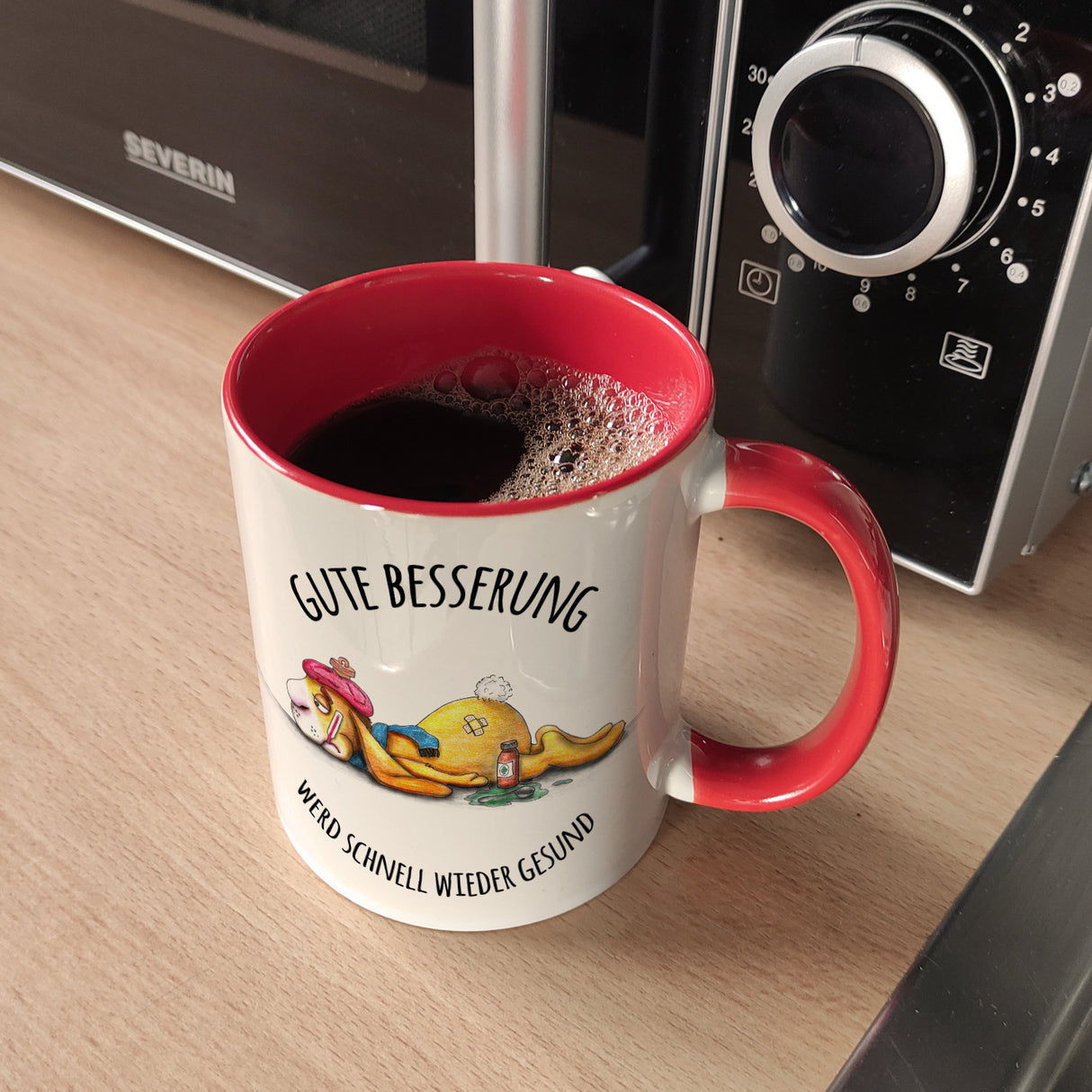 Gute Besserung, wird schnell wieder gesund Hase Kaffeebecher