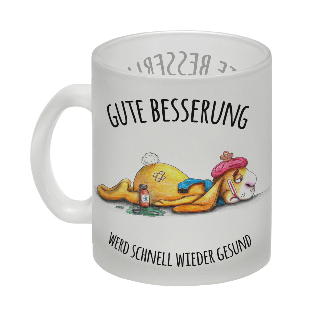 Gute Besserung, wird schnell wieder gesund Hase Kaffeebecher