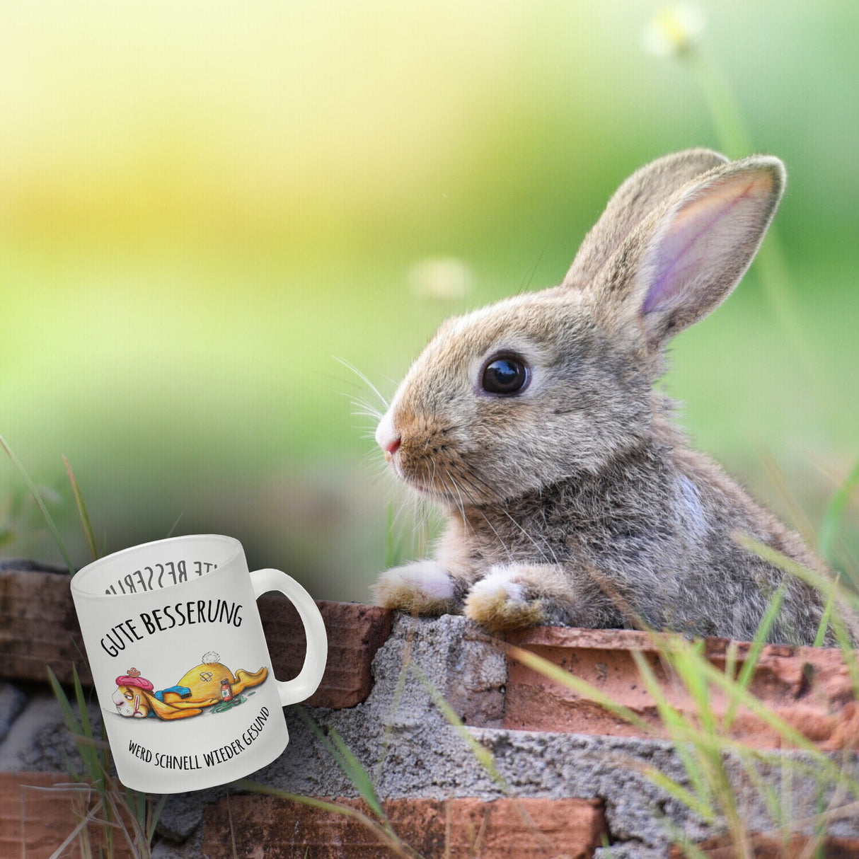 Gute Besserung, wird schnell wieder gesund Hase Kaffeebecher