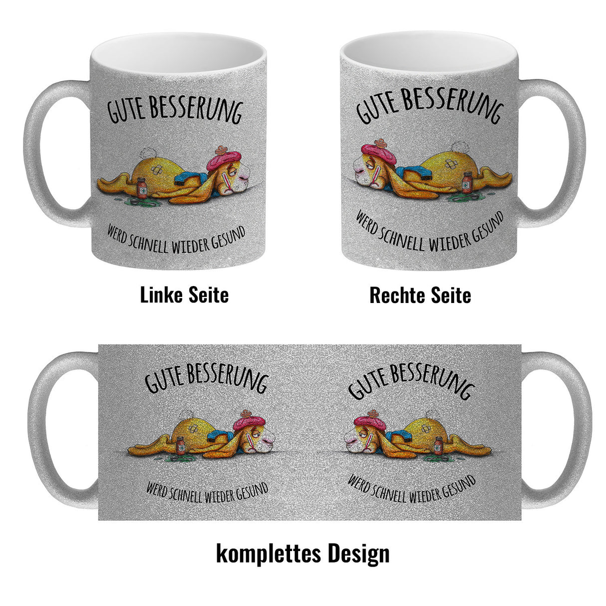 Gute Besserung, wird schnell wieder gesund Hase Kaffeebecher