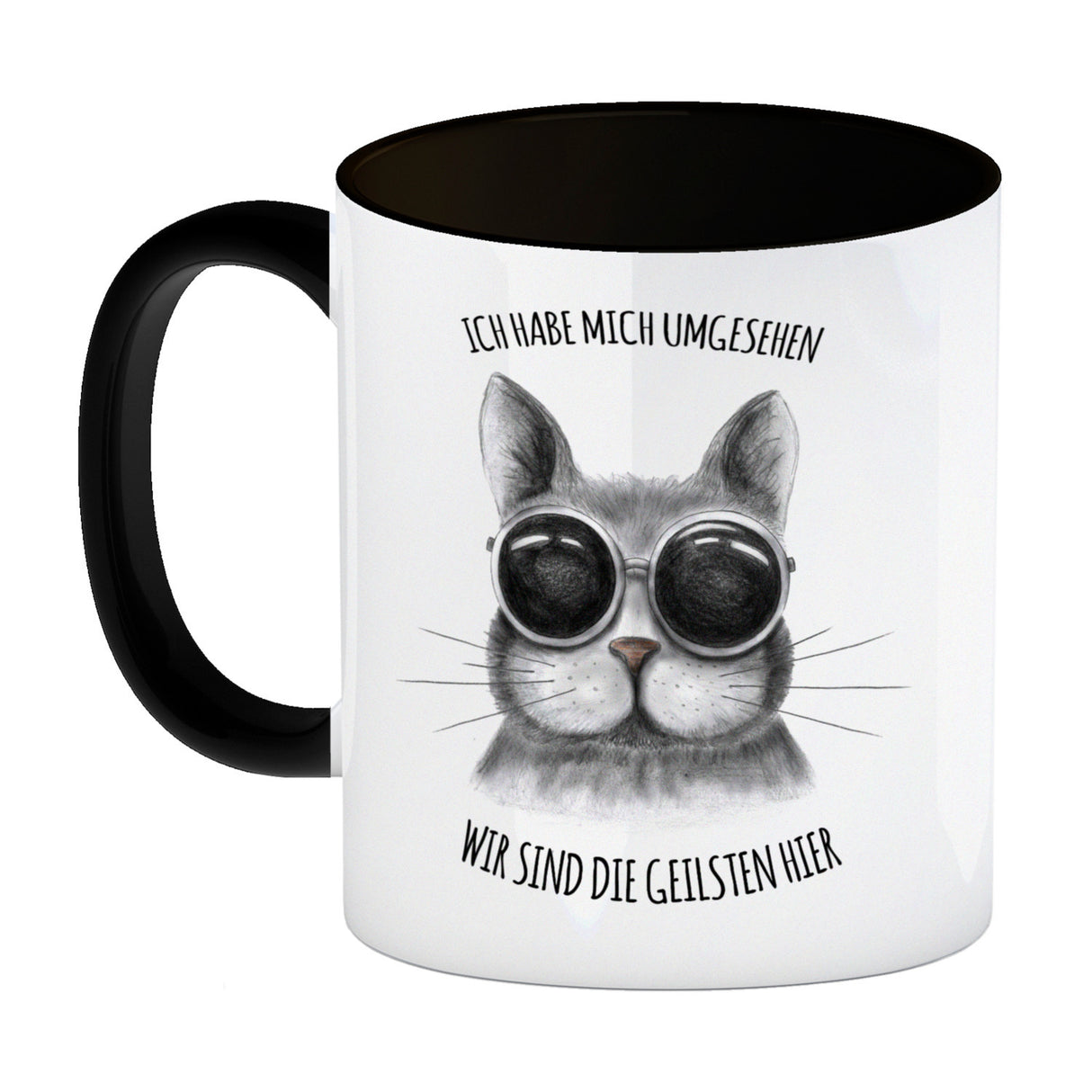 Wir sind die geilsten hier Katze Kaffeebecher