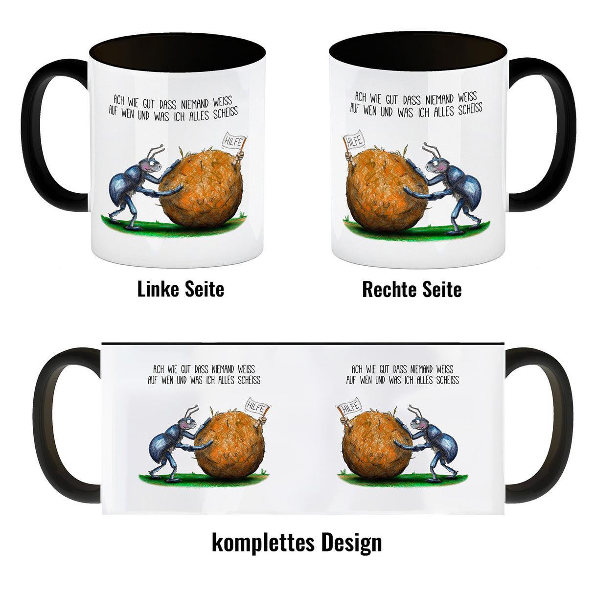 Ach wie gut, dass niemand weiß, auf wen und was ich alles scheiß Kaffeebecher