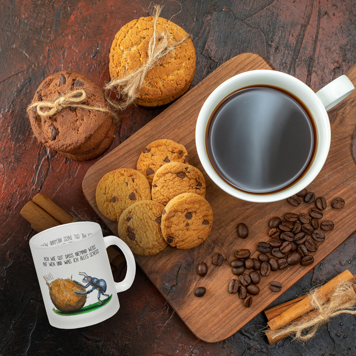 Ach wie gut, dass niemand weiß, auf wen und was ich alles scheiß Kaffeebecher