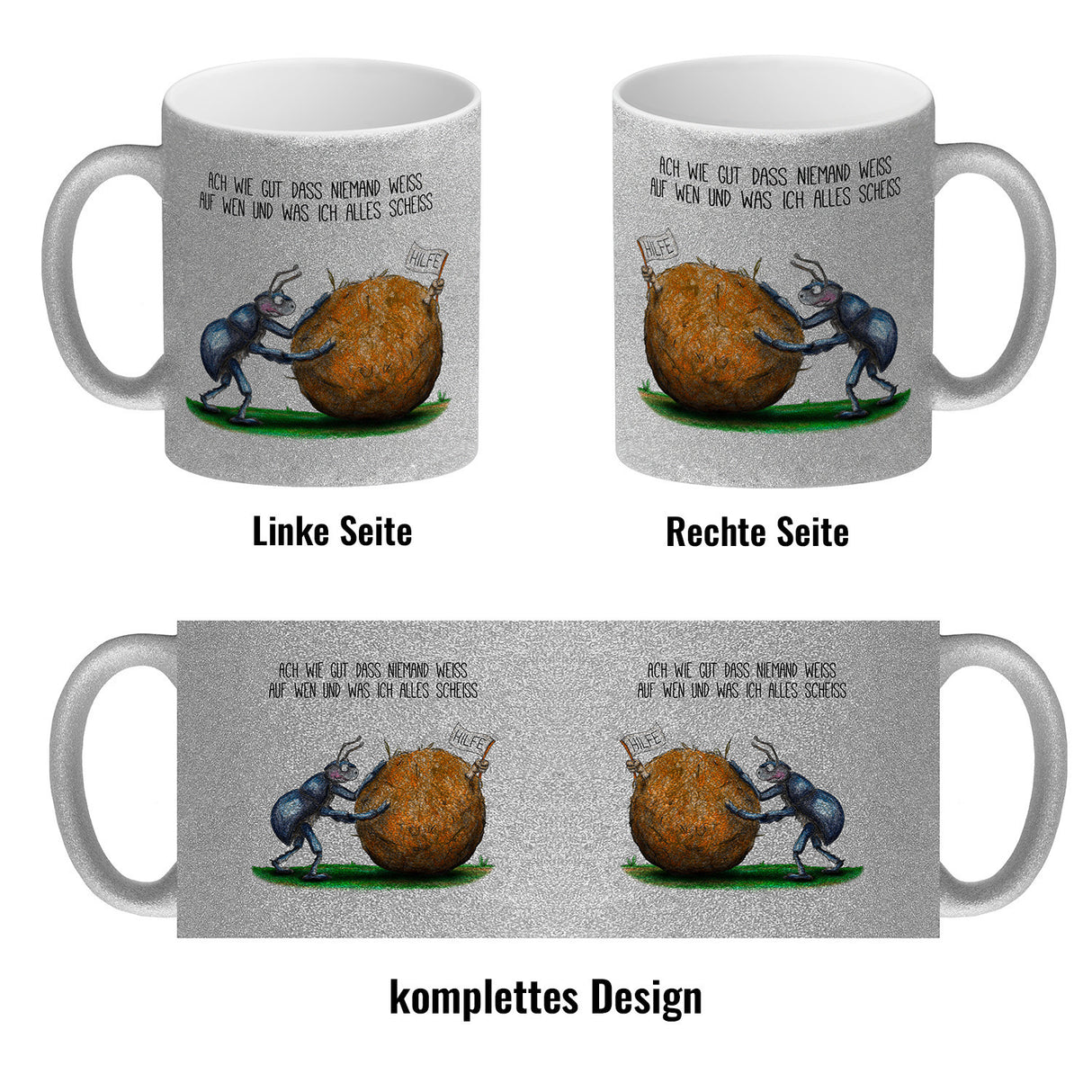 Ach wie gut, dass niemand weiß, auf wen und was ich alles scheiß Kaffeebecher