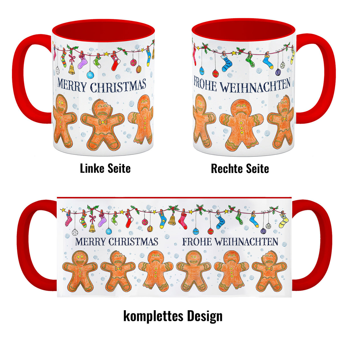 Frohe Weihnachten Lebkuchenmann Kaffeebecher
