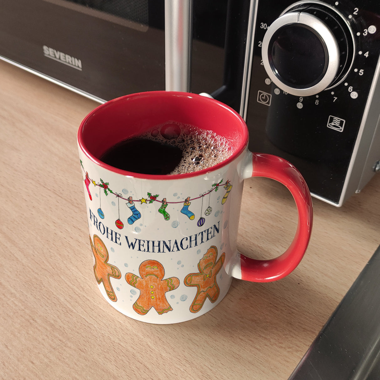 Frohe Weihnachten Lebkuchenmann Kaffeebecher