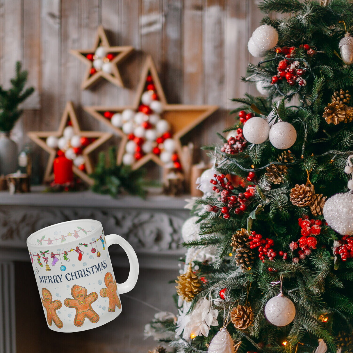 Frohe Weihnachten Lebkuchenmann Kaffeebecher
