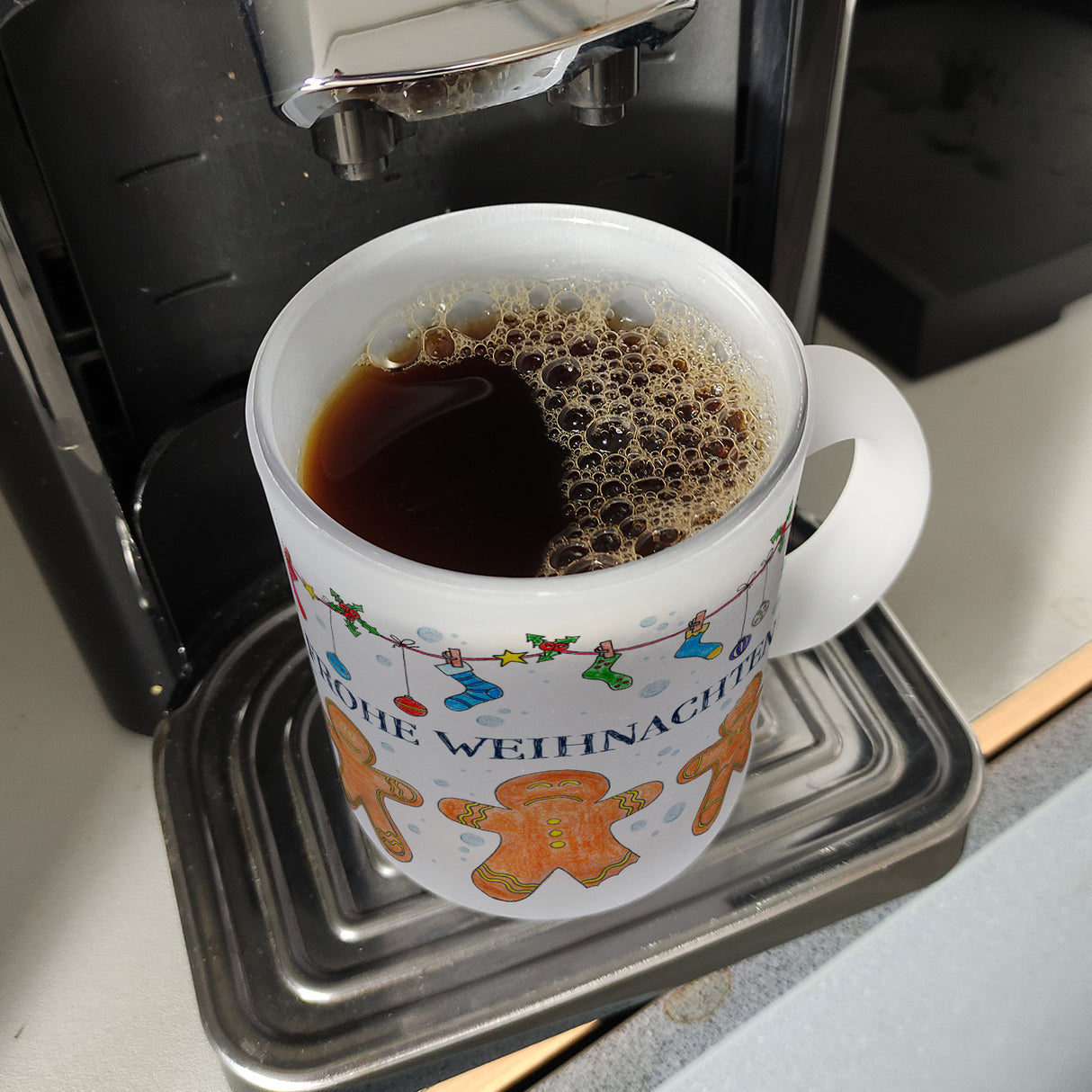Frohe Weihnachten Lebkuchenmann Kaffeebecher