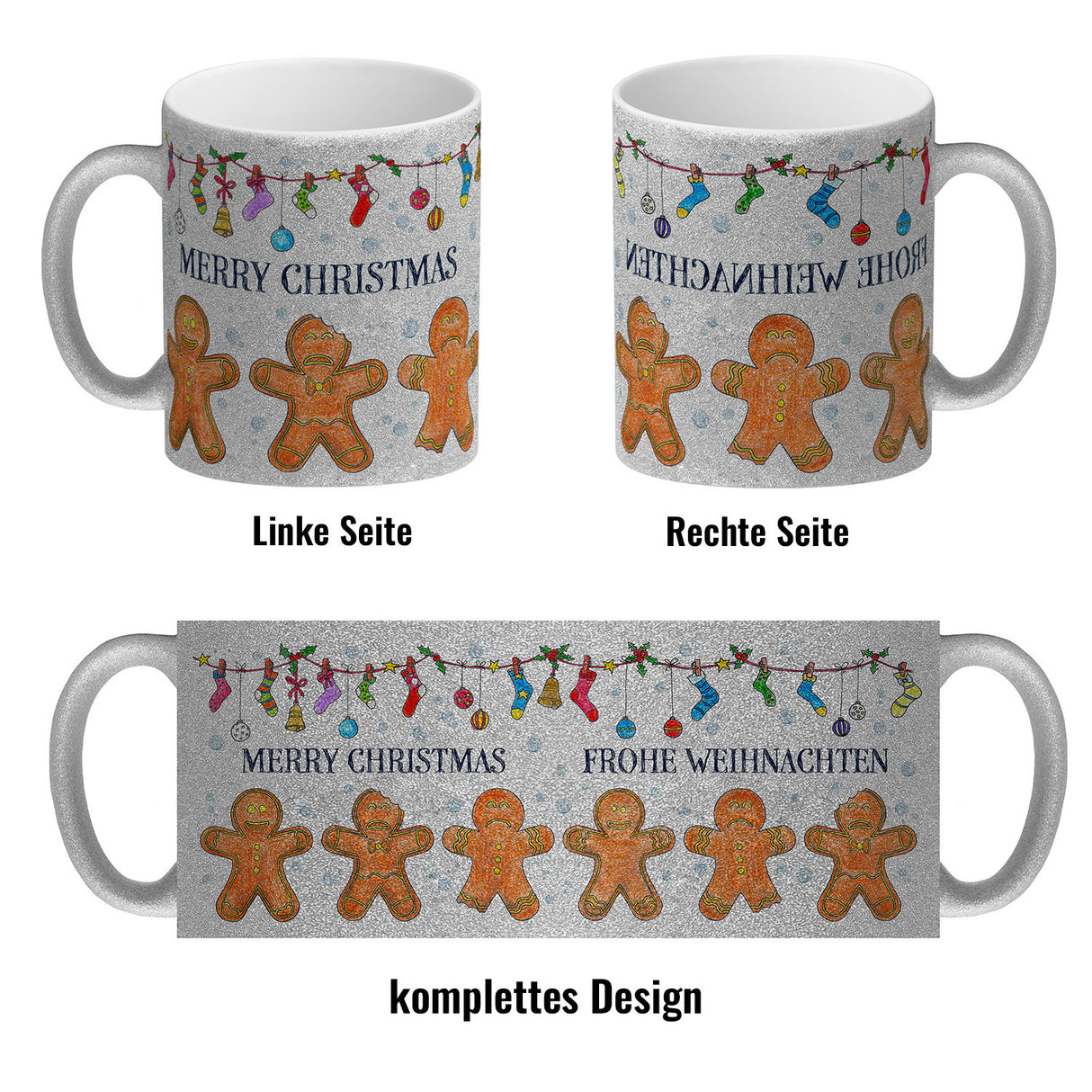 Frohe Weihnachten Lebkuchenmann Kaffeebecher