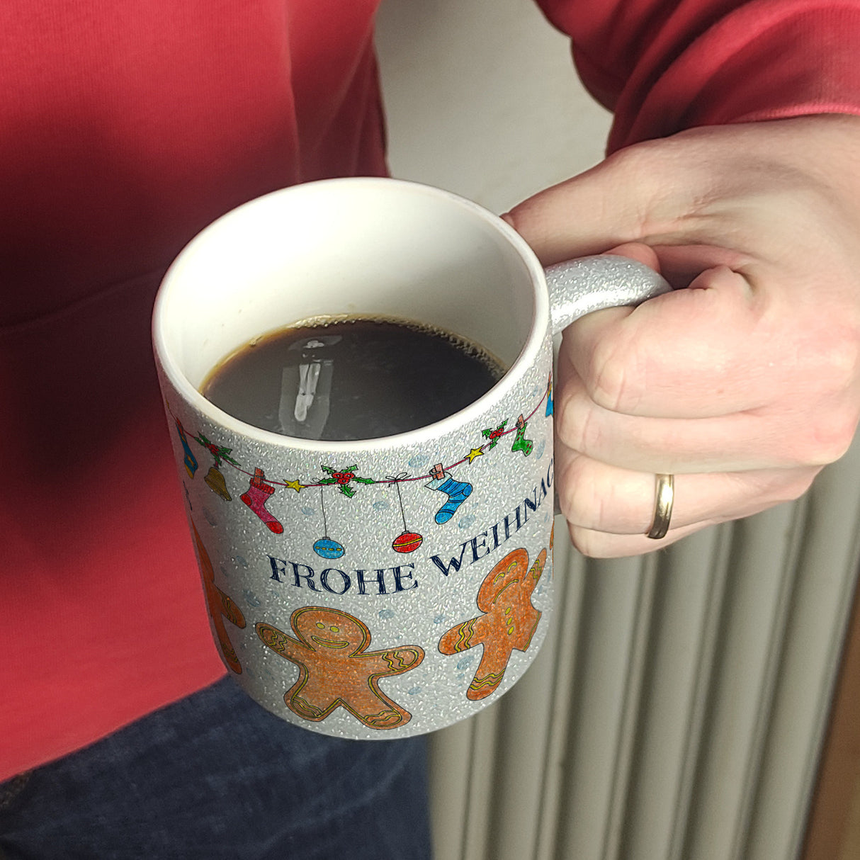 Frohe Weihnachten Lebkuchenmann Kaffeebecher
