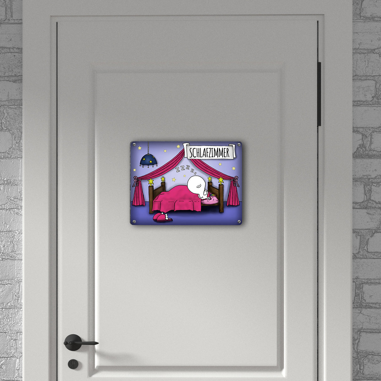 Honeycorns Metallschild mit Einhorn Schlafzimmer Motiv