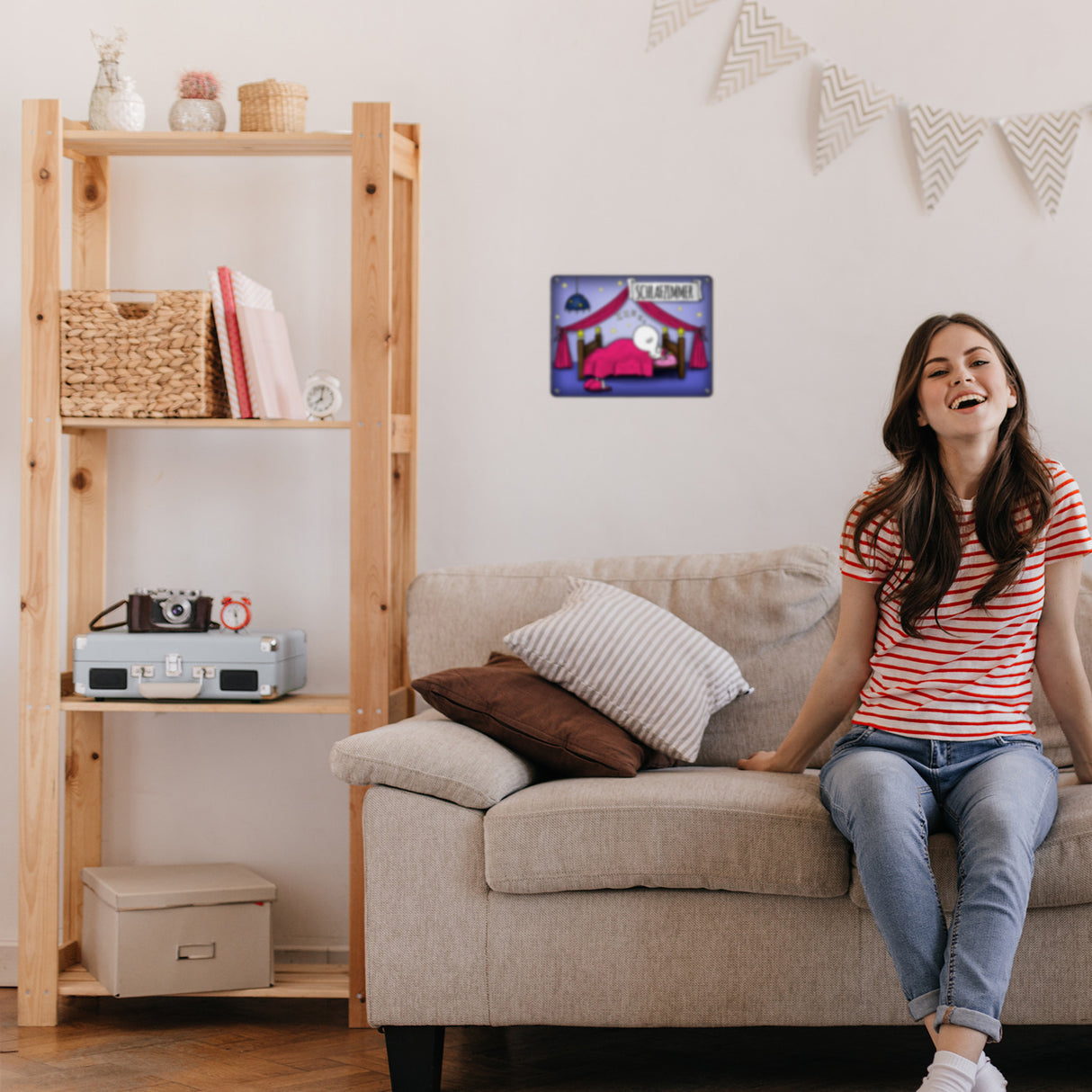 Honeycorns Metallschild mit Einhorn Schlafzimmer Motiv