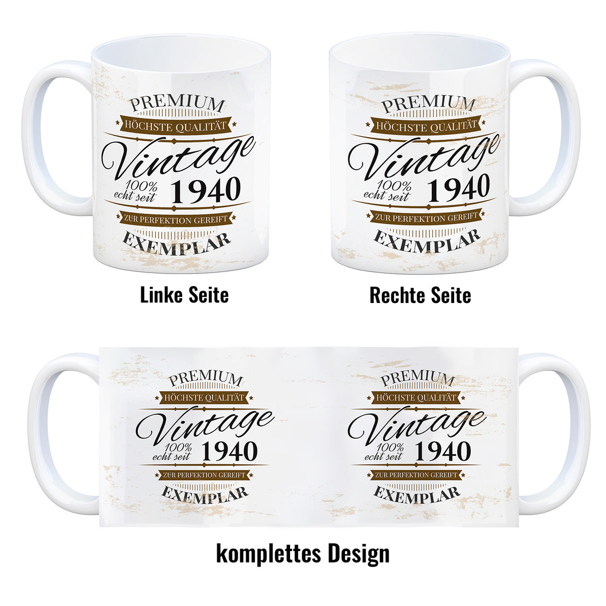 Vintage Tasse 100% echt seit 1940 - Premium Exemplar - Zur Perfektion gereift -