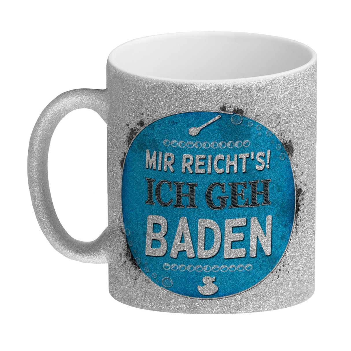 Kaffeebecher mit Spruch: Mir reicht's! Ich geh baden