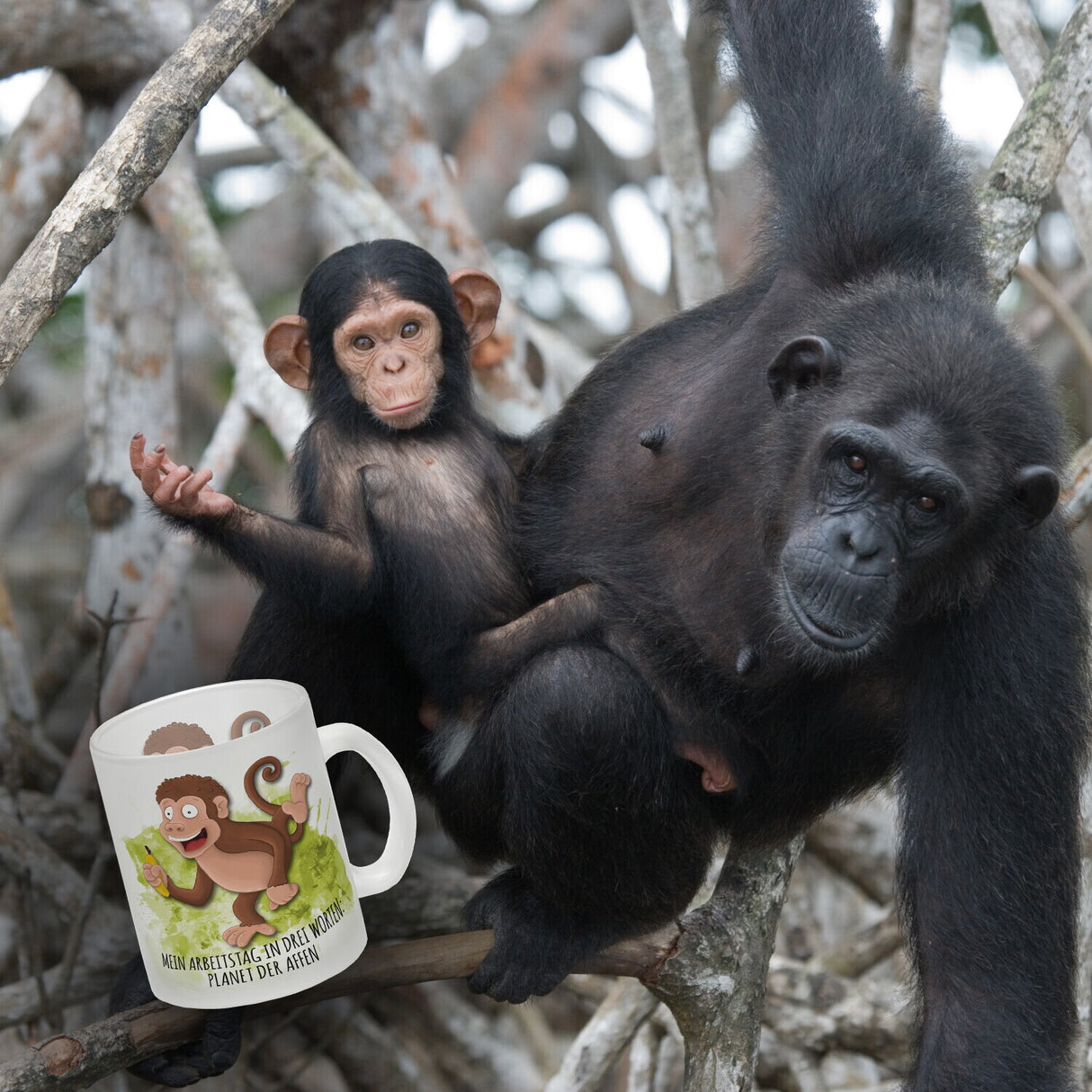 Mein Arbeitstag in drei Worten: Planet der Affen Kaffeebecher