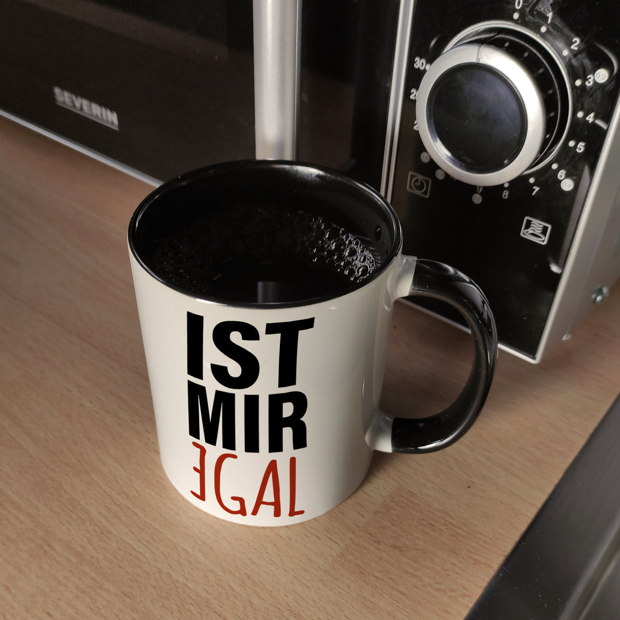 Kaffeebecher mit Spruch: Ist mir egal