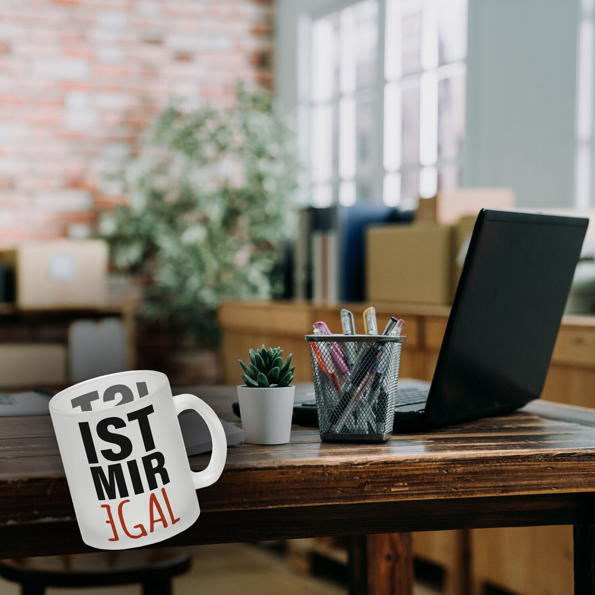 Kaffeebecher mit Spruch: Ist mir egal