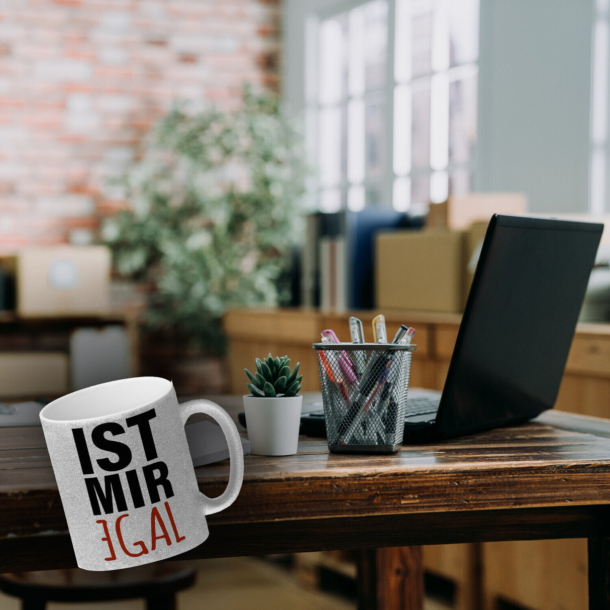 Kaffeebecher mit Spruch: Ist mir egal