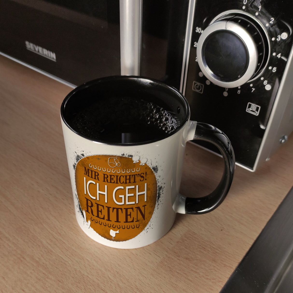 Kaffeebecher mit Spruch: Mir reicht's! Ich geh reiten