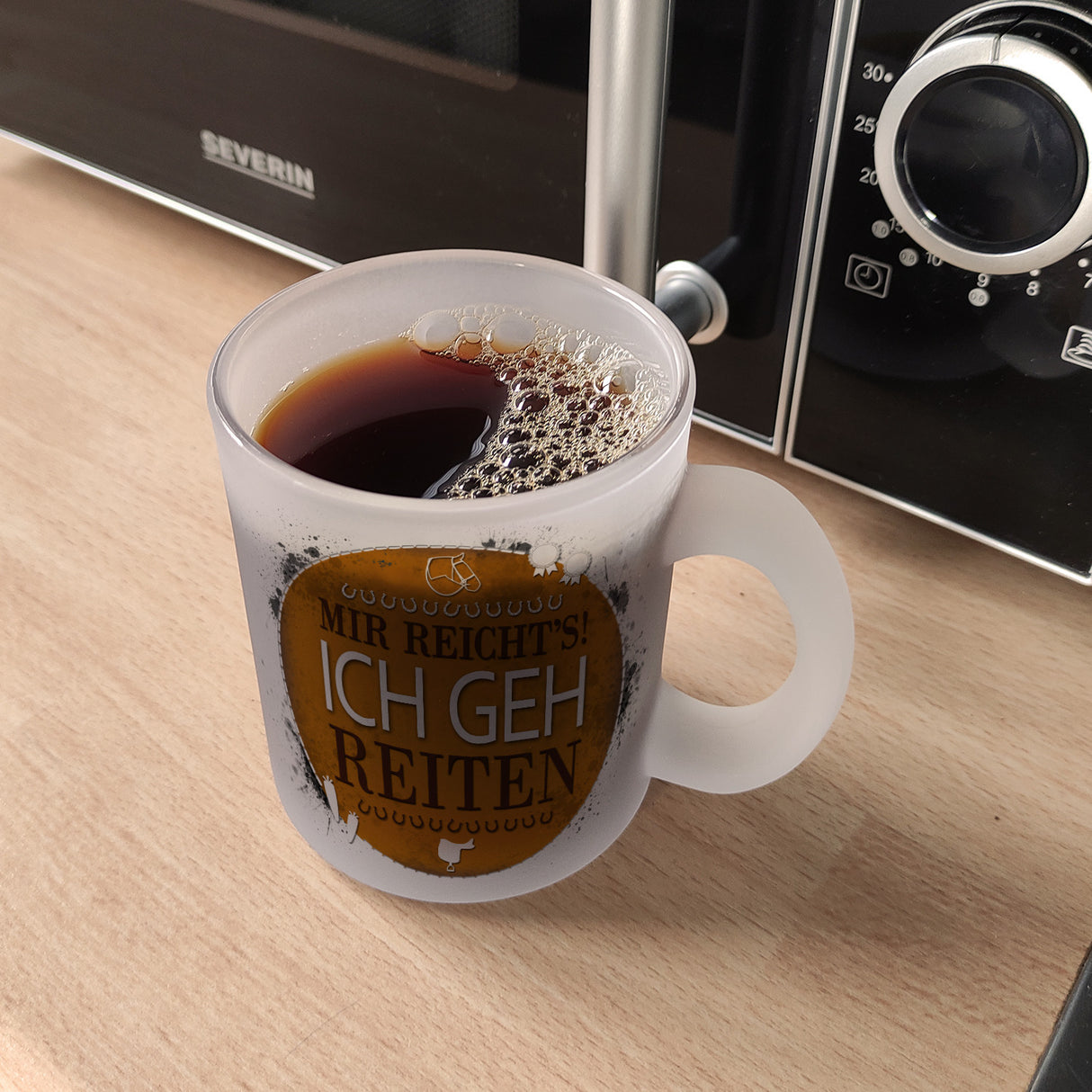 Kaffeebecher mit Spruch: Mir reicht's! Ich geh reiten