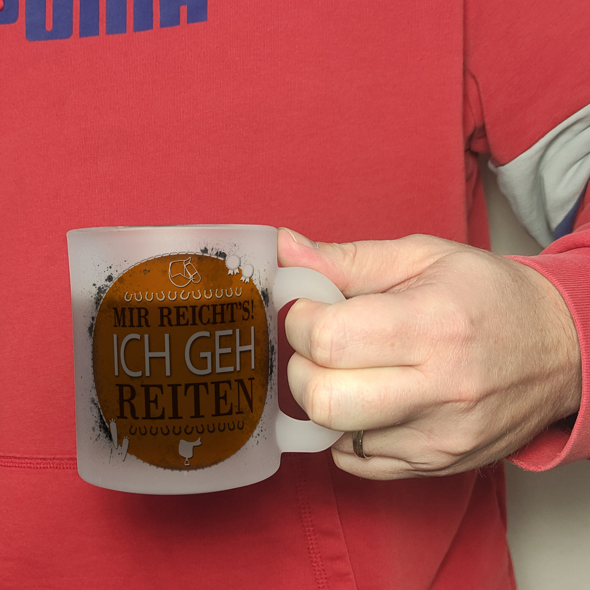 Kaffeebecher mit Spruch: Mir reicht's! Ich geh reiten