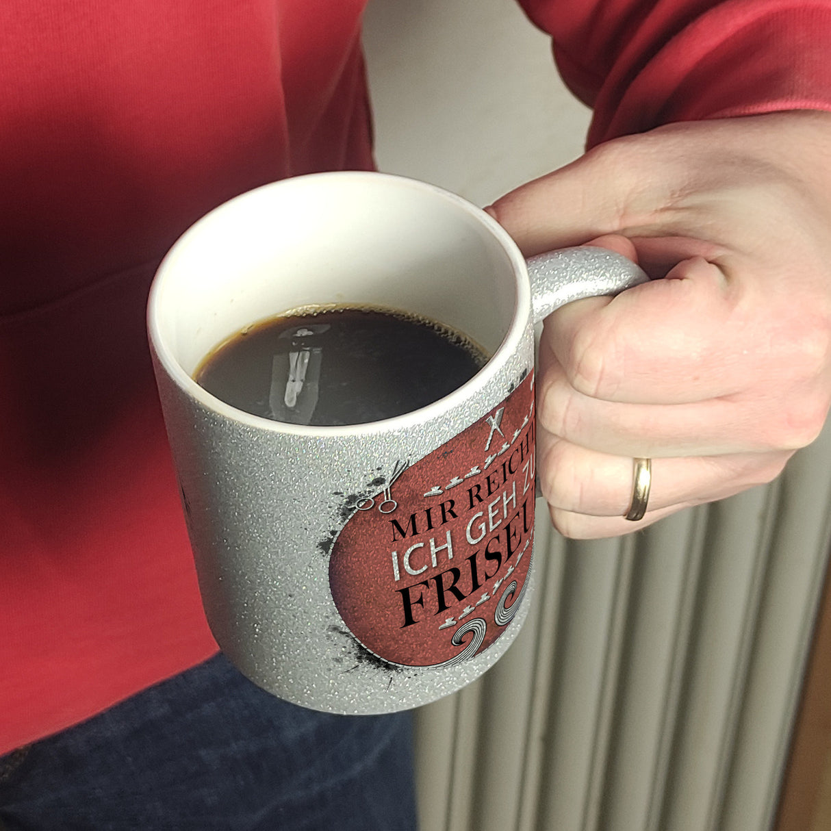 Kaffeebecher mit Spruch: Mir reicht's! Ich geh zum Friseur