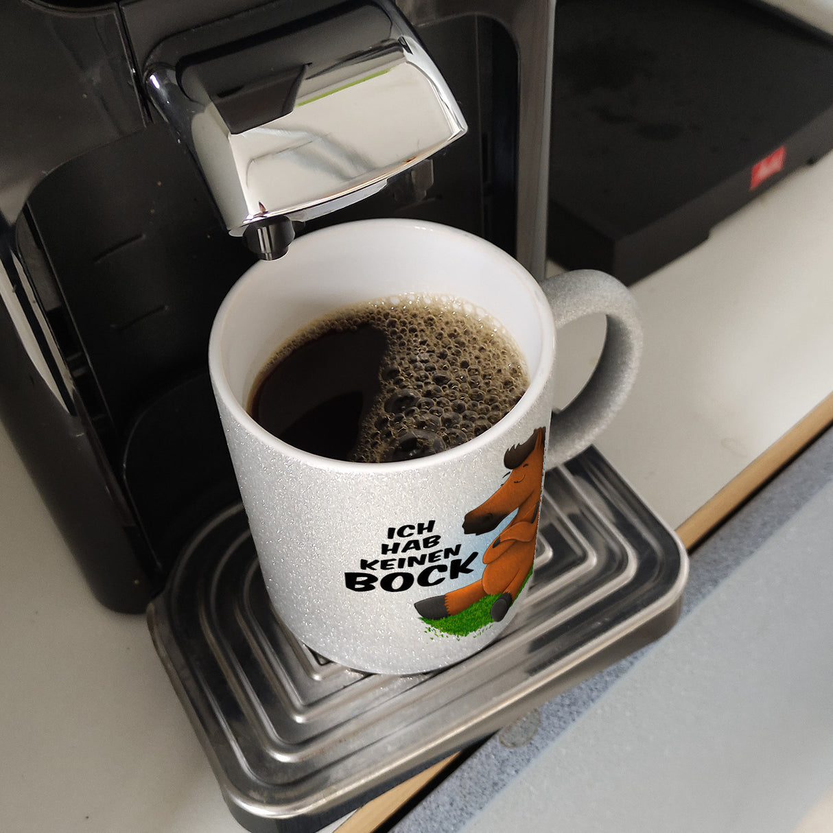 Ich hab keinen Bock Kaffeebecher mit Pferde Motiv