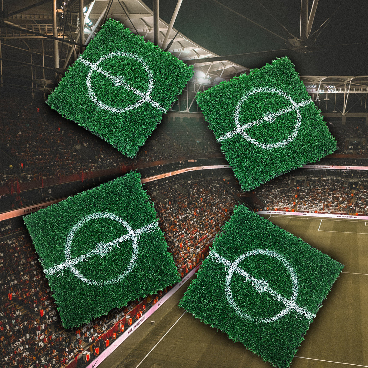 Fußball Untersetzer Fussball Party Deko Fußballfeld Bierdeckel im 4er Set