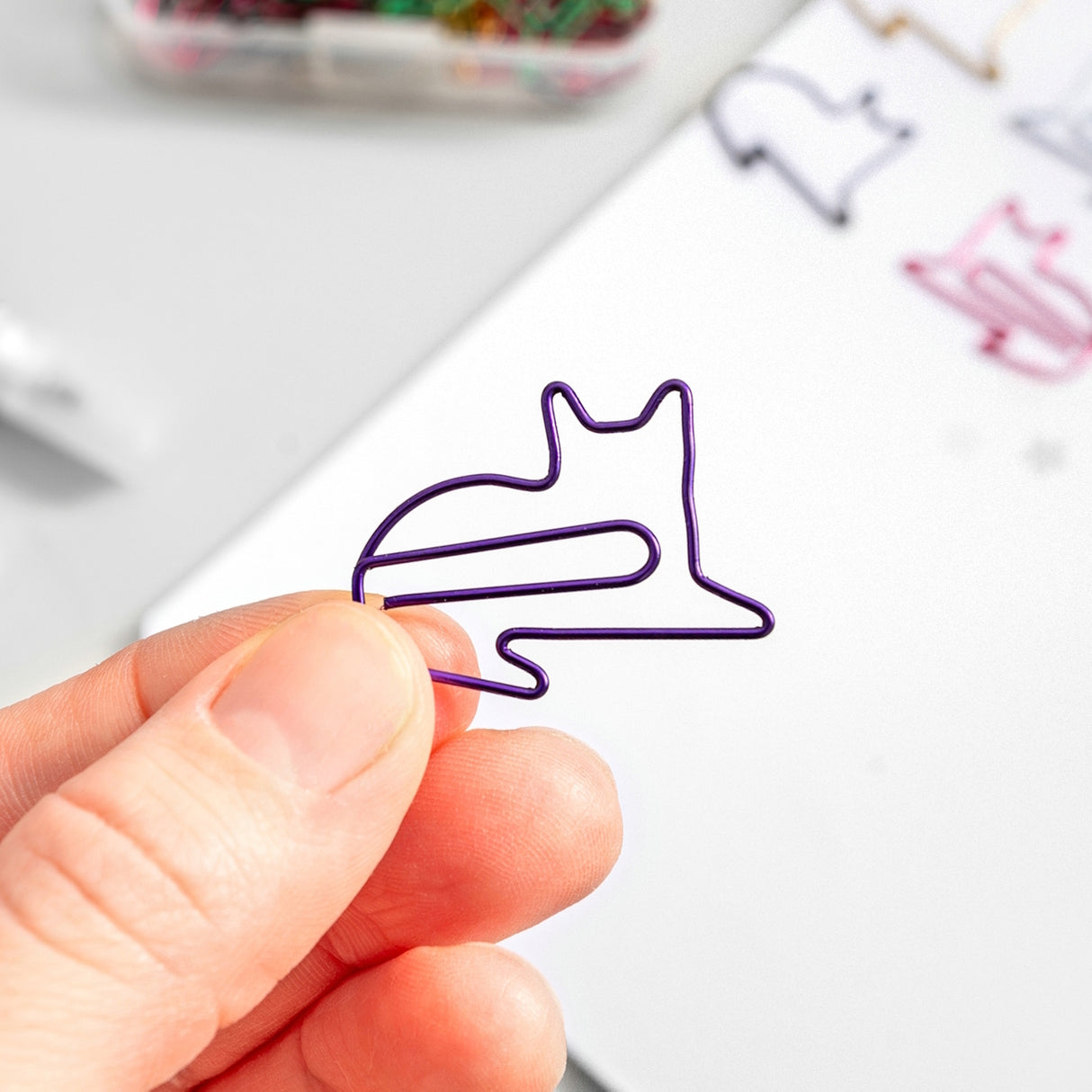 Katzen Büroklammer in bunten Farben Tier Motiv Briefklammer im 50er Set