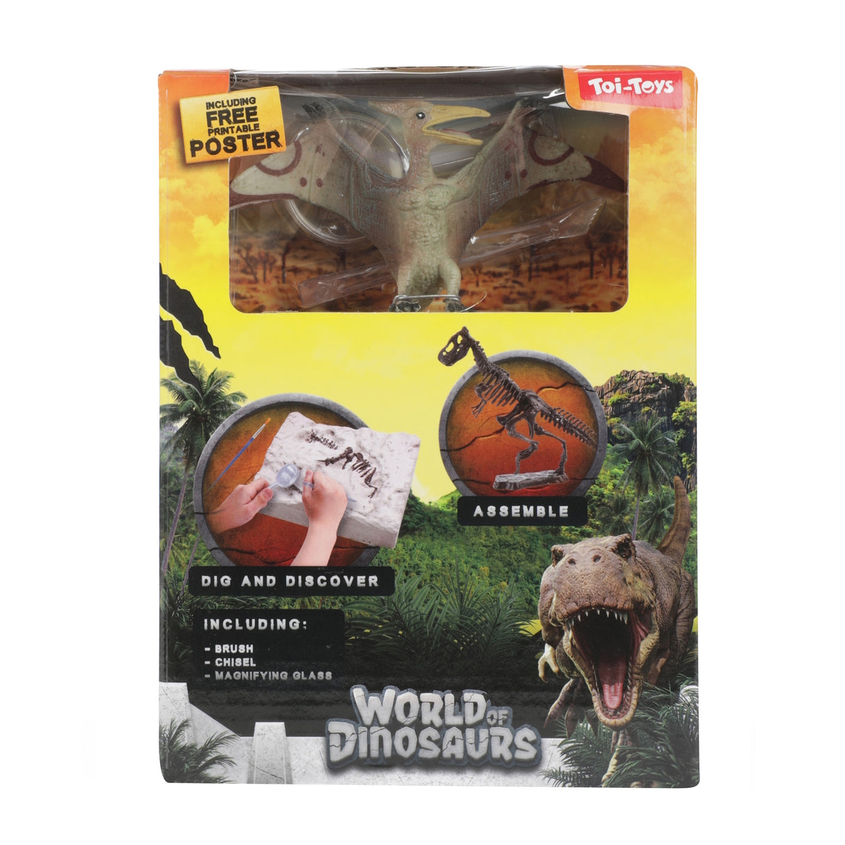 Dinosaurier Ausgrabungsset mit Dinofigur und Skelett in zufälliger Variante