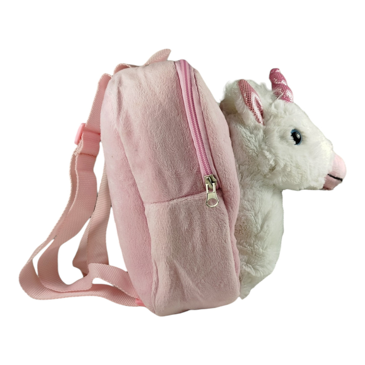 Einhorn Rucksack mit Plüschkopf Unicorn Kinderrucksack
