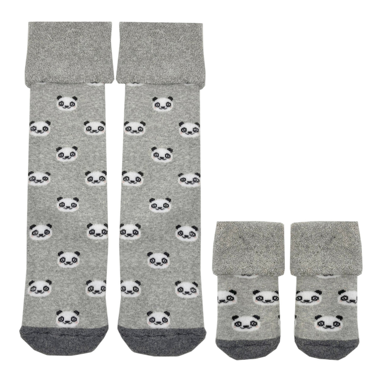 Panda Socken Cucamelon Kuschelsocken für Mama und Baby in 38-40 und für Neugeborene (2 Paare)