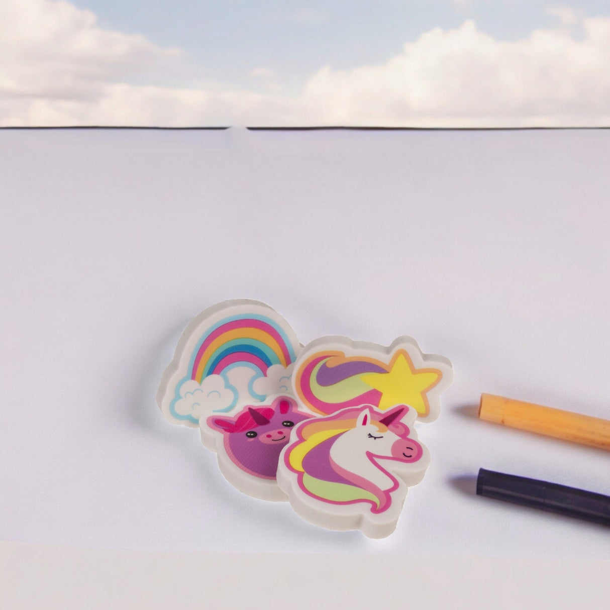 Einhorn Radiergummi Regenbogen Radierer im 4er Set
