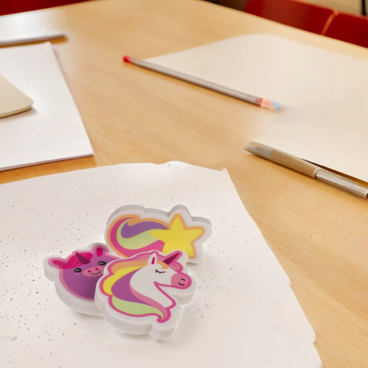 Einhorn Radiergummi Regenbogen Radierer im 4er Set