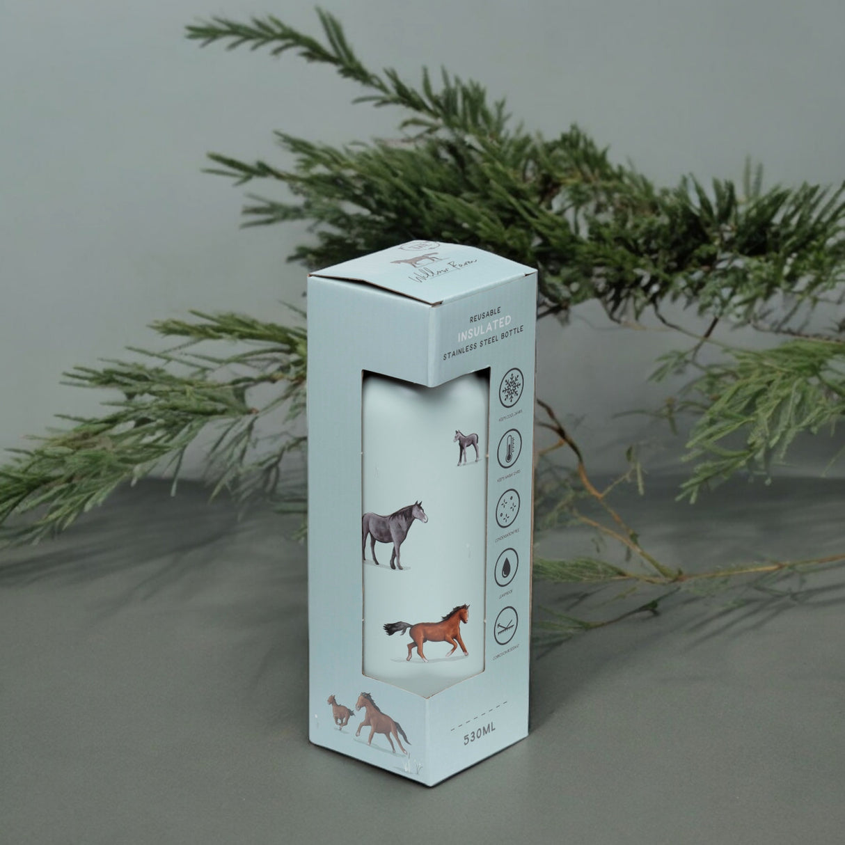 Willow Farm Pferde Thermo Trinkflasche schöne Wasserflasche für Mädchen
