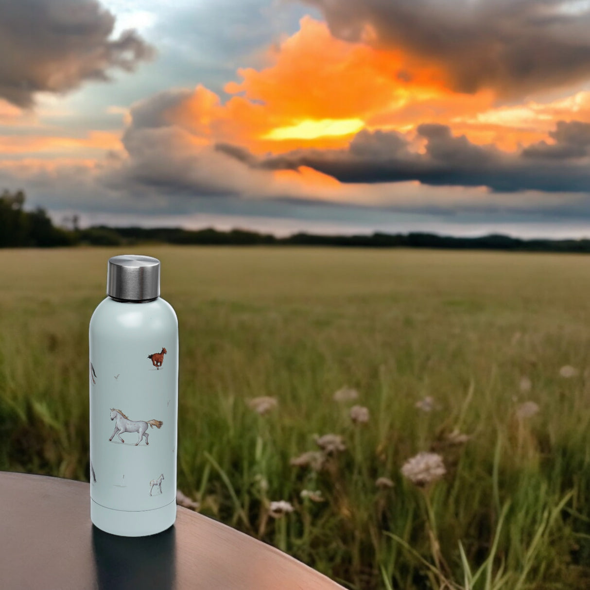 Willow Farm Pferde Thermo Trinkflasche schöne Wasserflasche für Mädchen