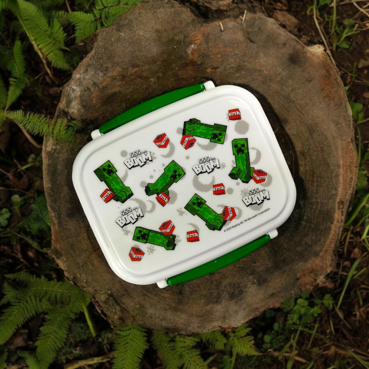 Minecraft Creeper & TNT Bentobox mit Gabel und Löffel