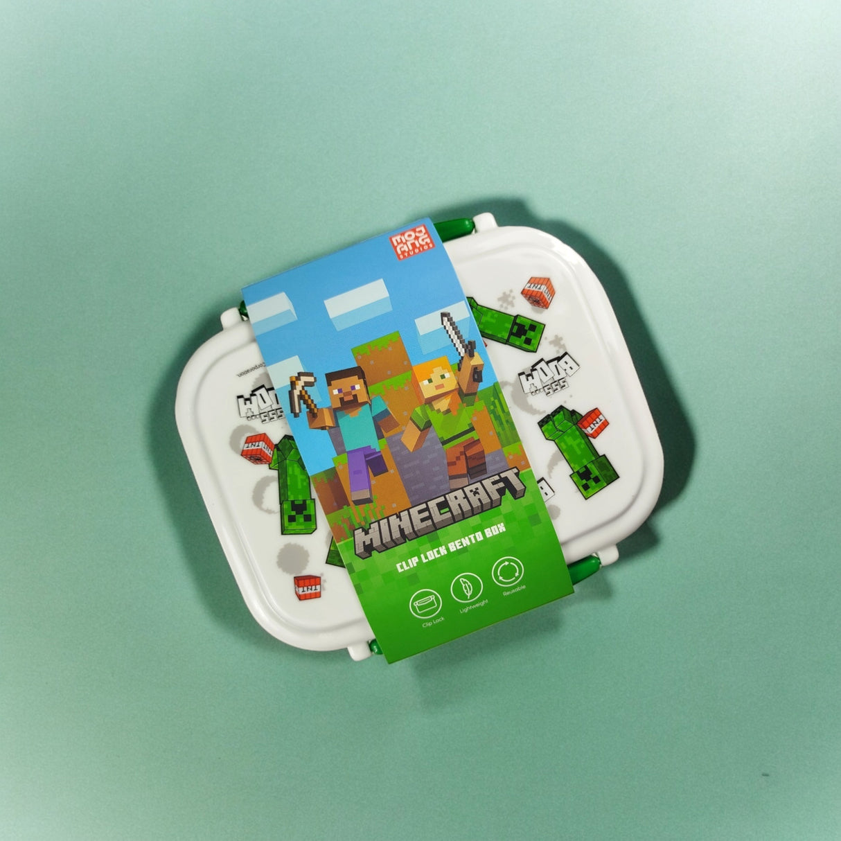 Minecraft Creeper & TNT Bentobox mit Gabel und Löffel