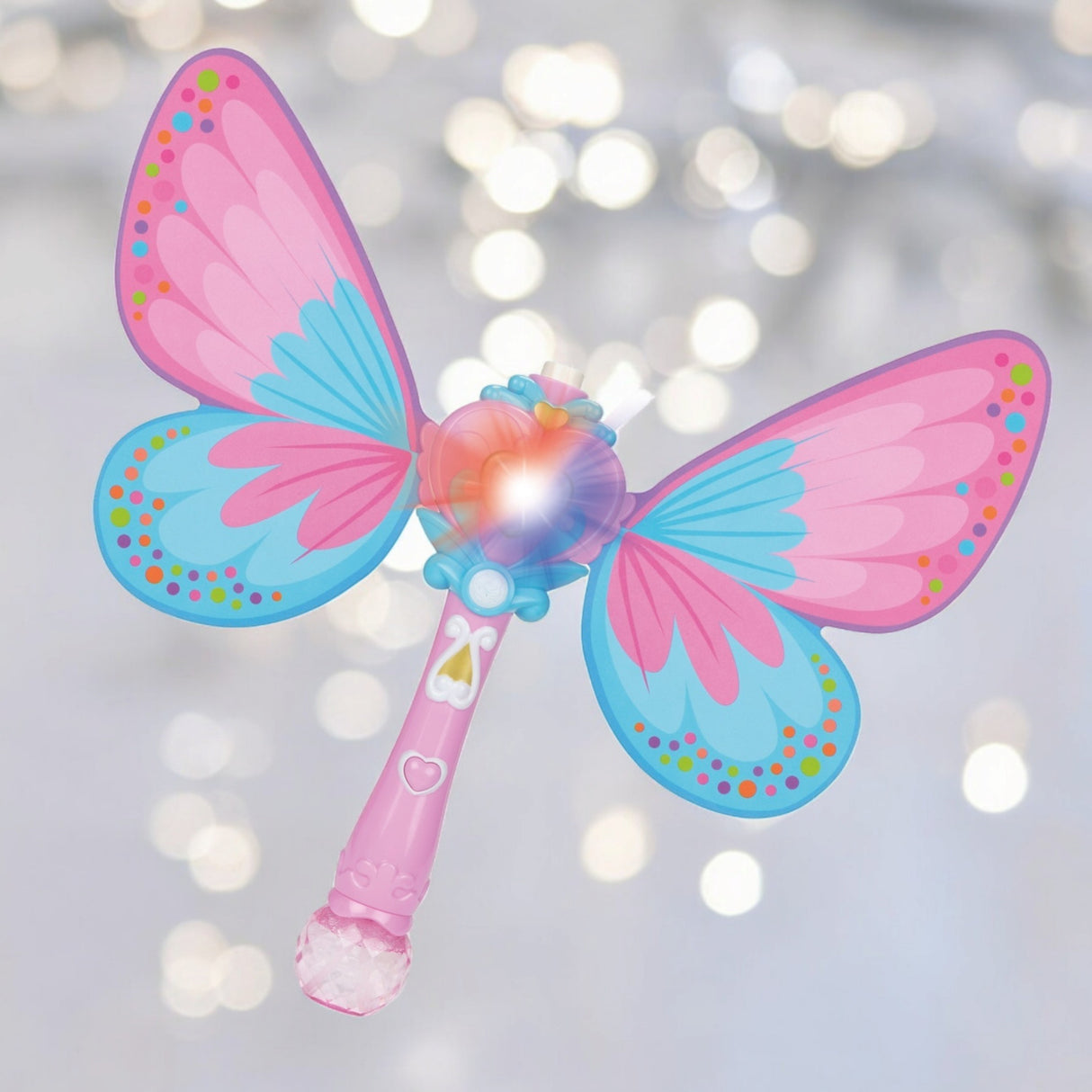 Schmetterling Seifenblasenstab mit Licht, Sound und Flügeln
