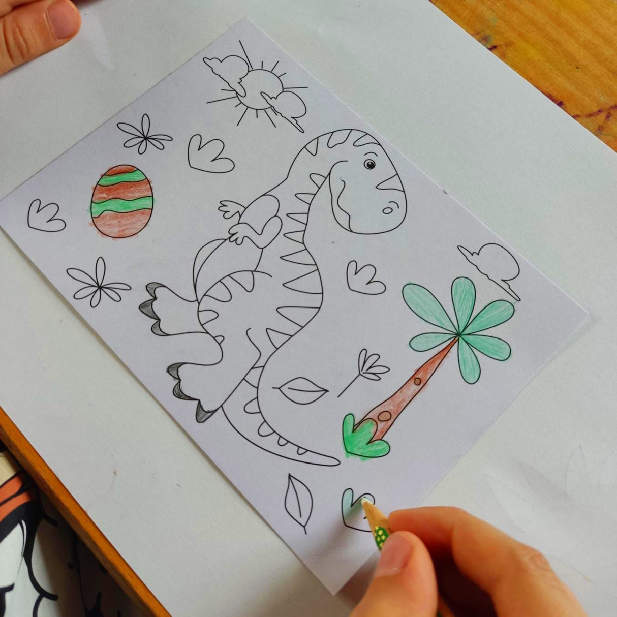 Dinosaurier Postkarten Malbuch Dino Malheft mit 20 Seiten
