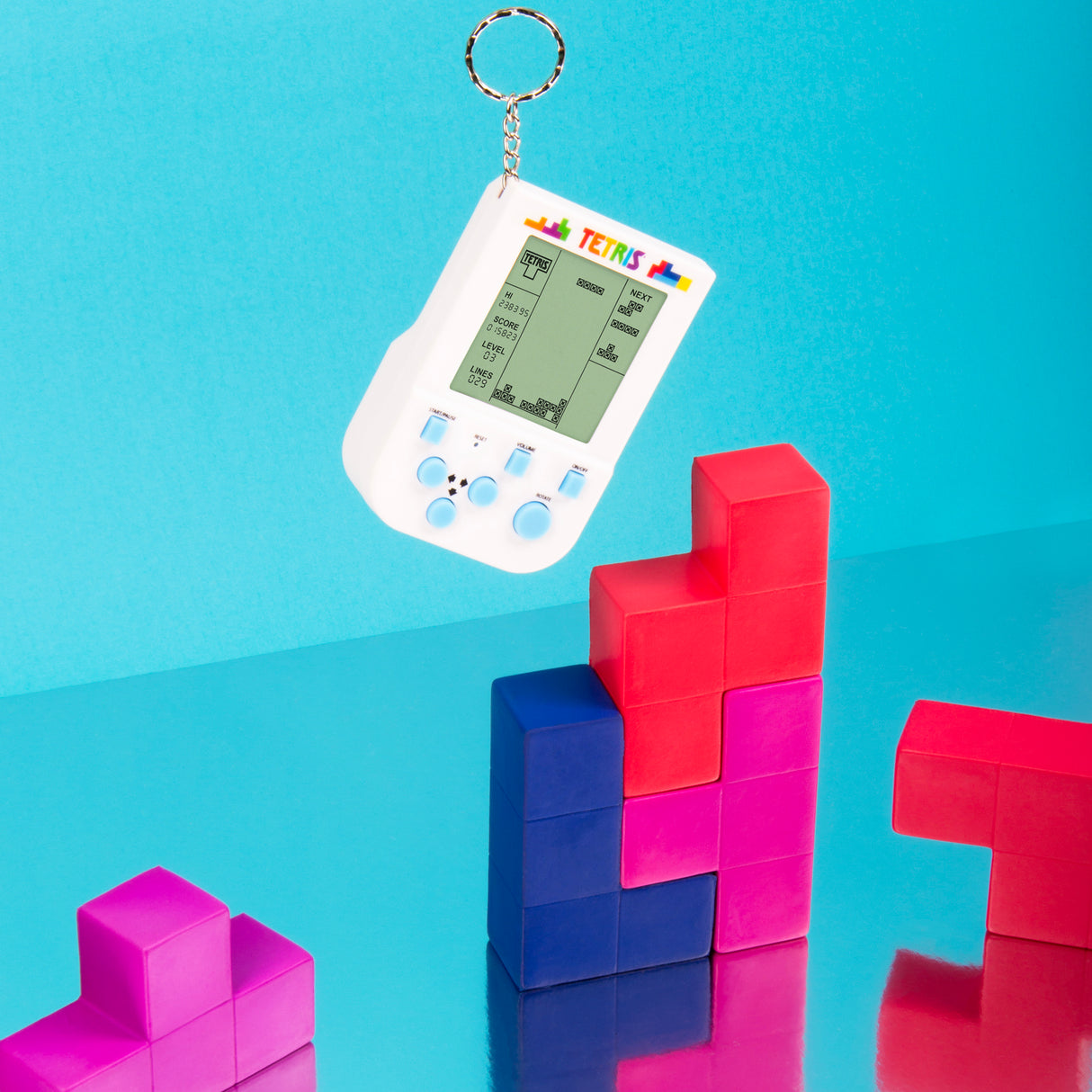 Tetris Retro Arcade Spiel Schlüsselanhänger mit Sound