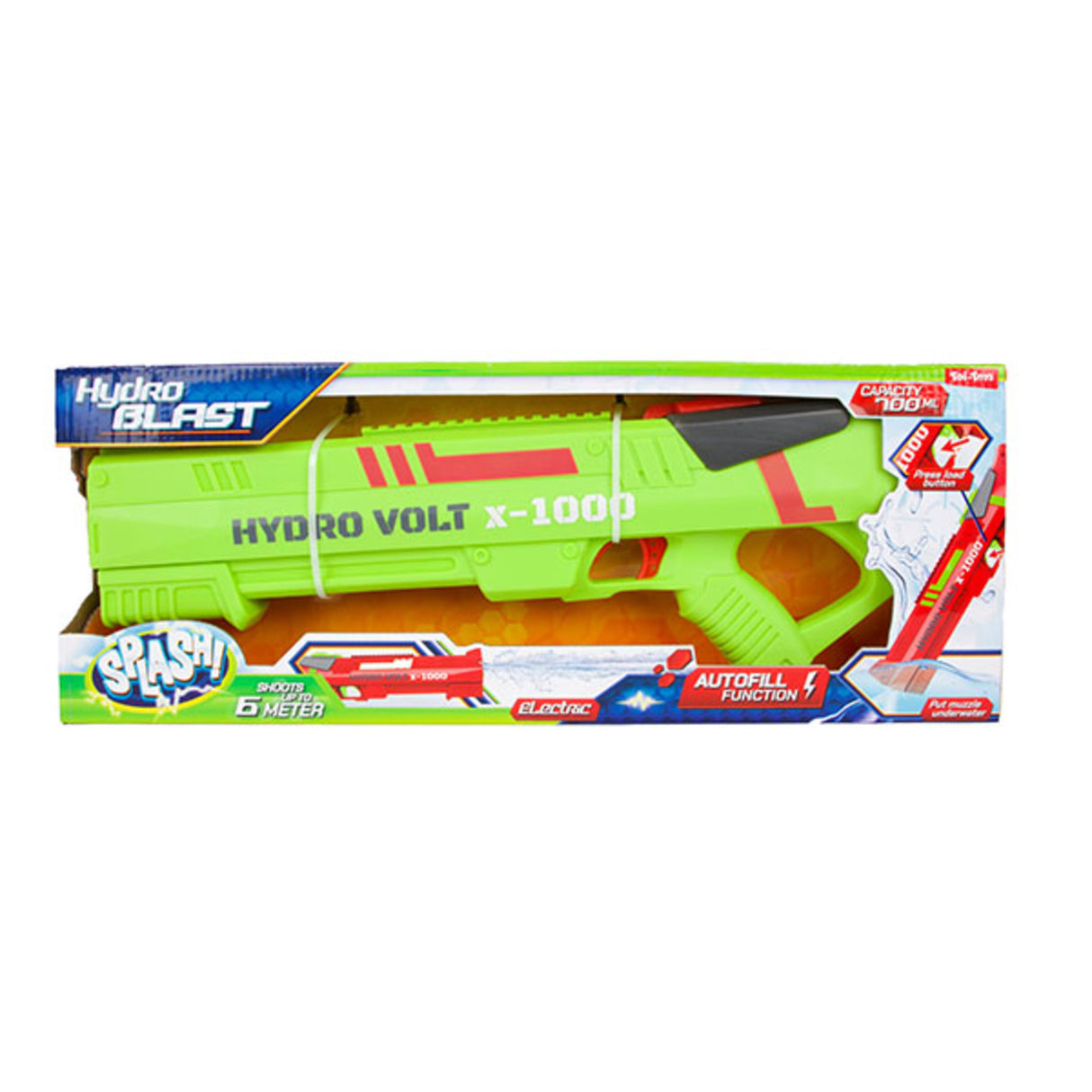 SPLASH elektrische Wasserpistole Spritzpistole mit Autofill-Funktion in zufälliger Farbe