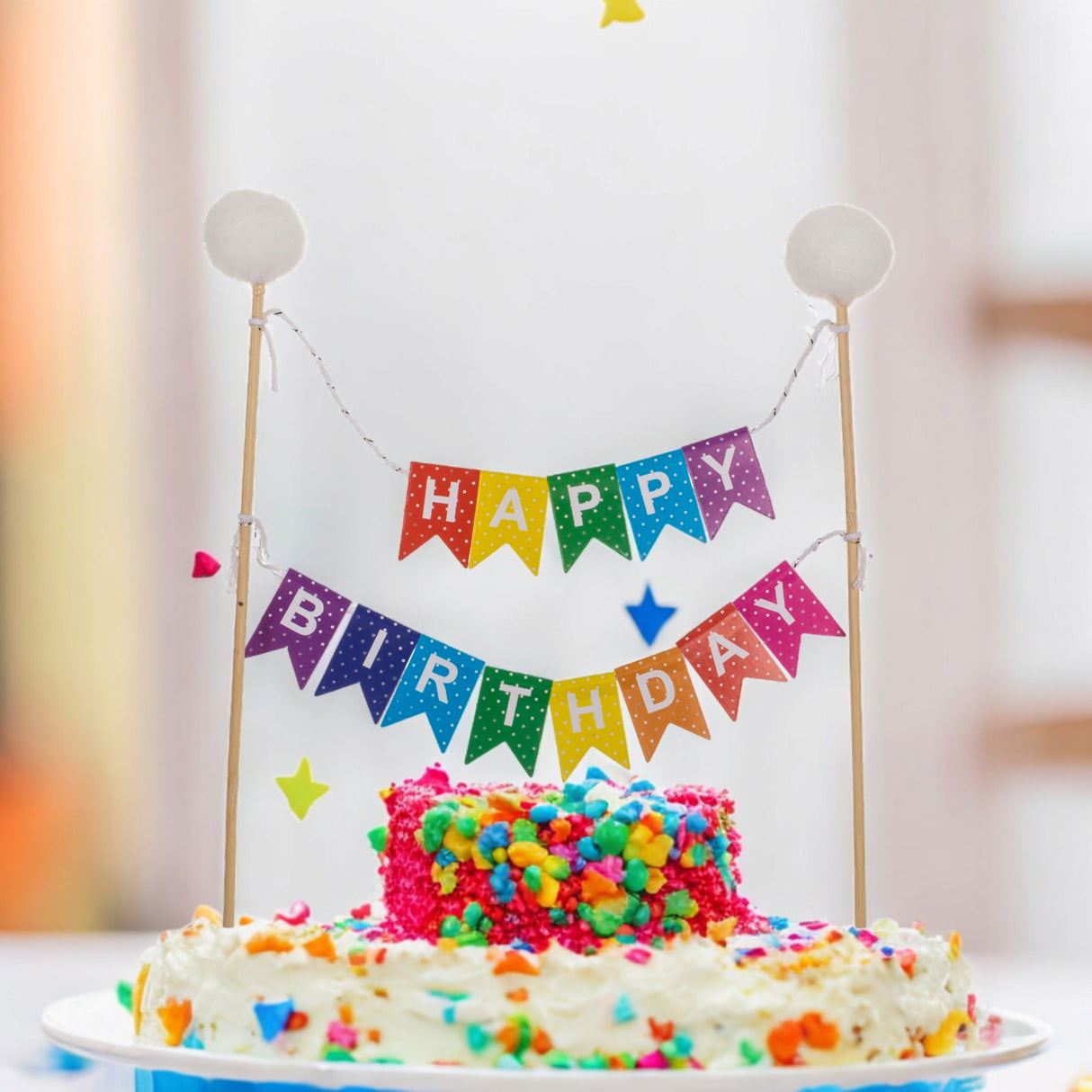 Happy Birthday Kuchendeko Girlanden Geburtstagsdeko in zufälliger Variante