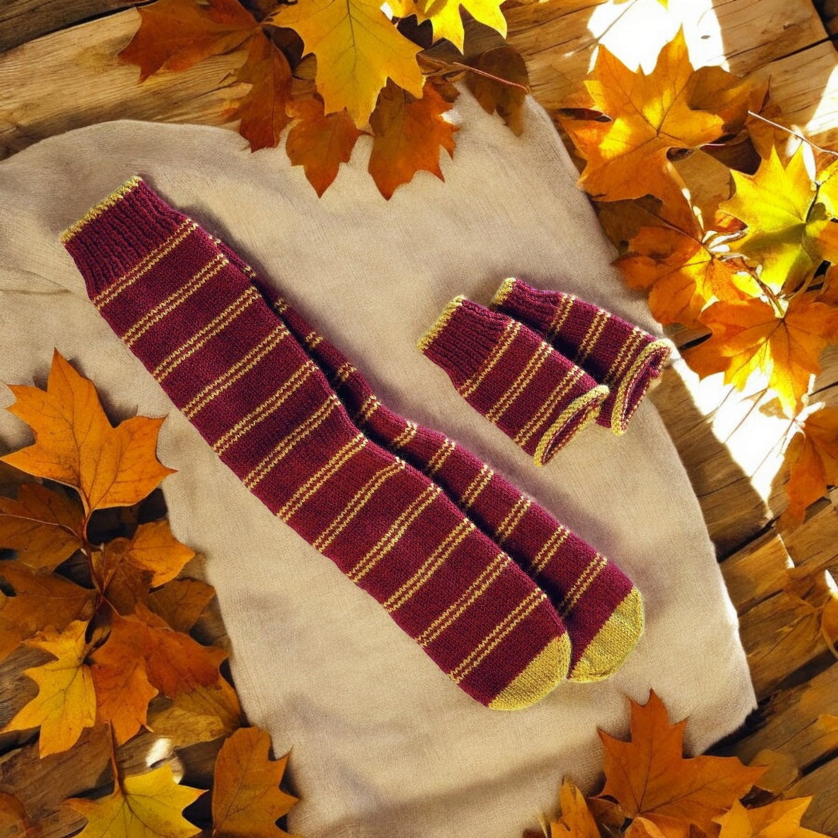 Harry Potter Hogwarts Gryffindor Fäustlinge und Socken Strickset