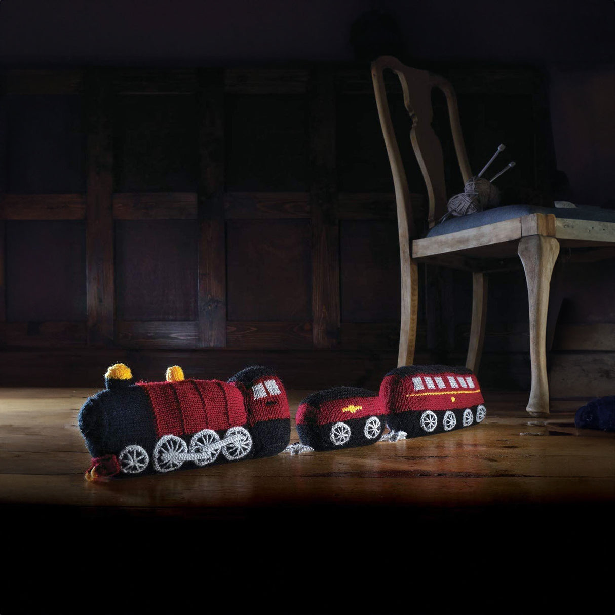 Harry Potter Zugluftstopper Strickset im Hogwarts Express Design