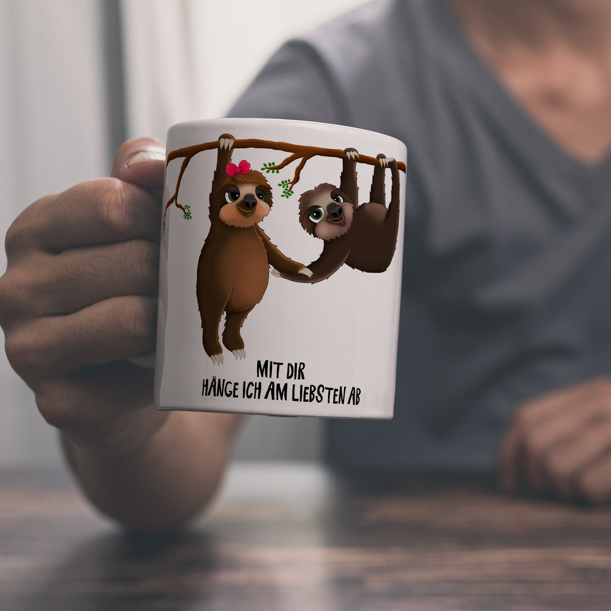 Mit dir hänge ich am liebsten ab Faultier Kaffeebecher