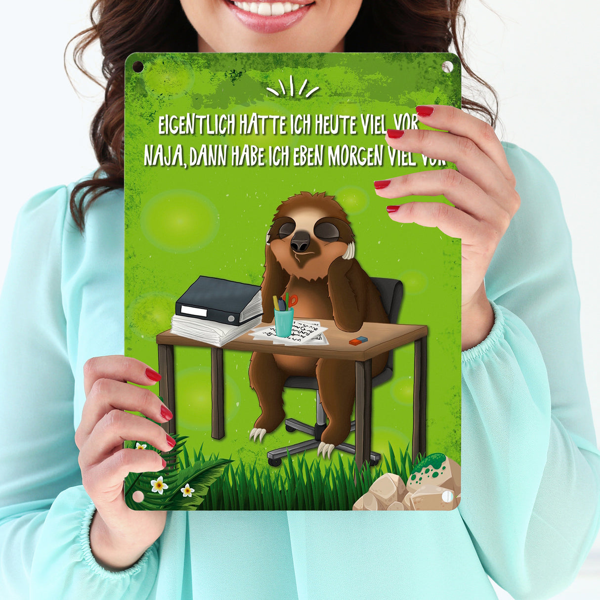 Eigentlich hatte ich heute viel vor… Faultier Metallschild