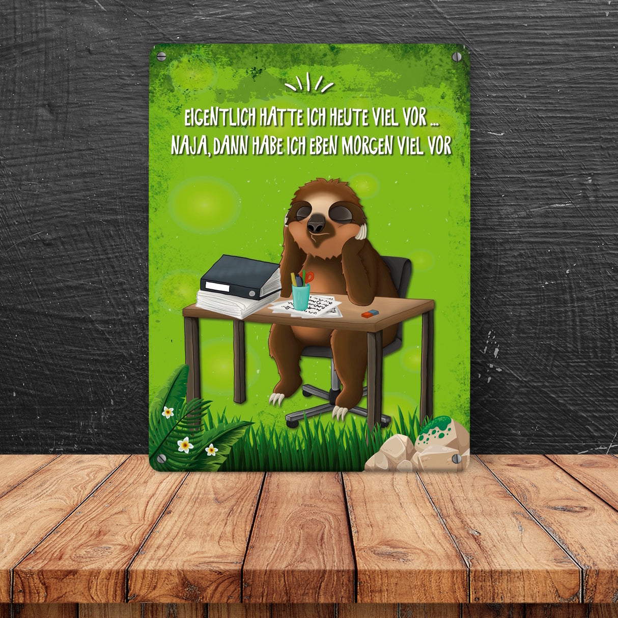 Eigentlich hatte ich heute viel vor… Faultier Metallschild